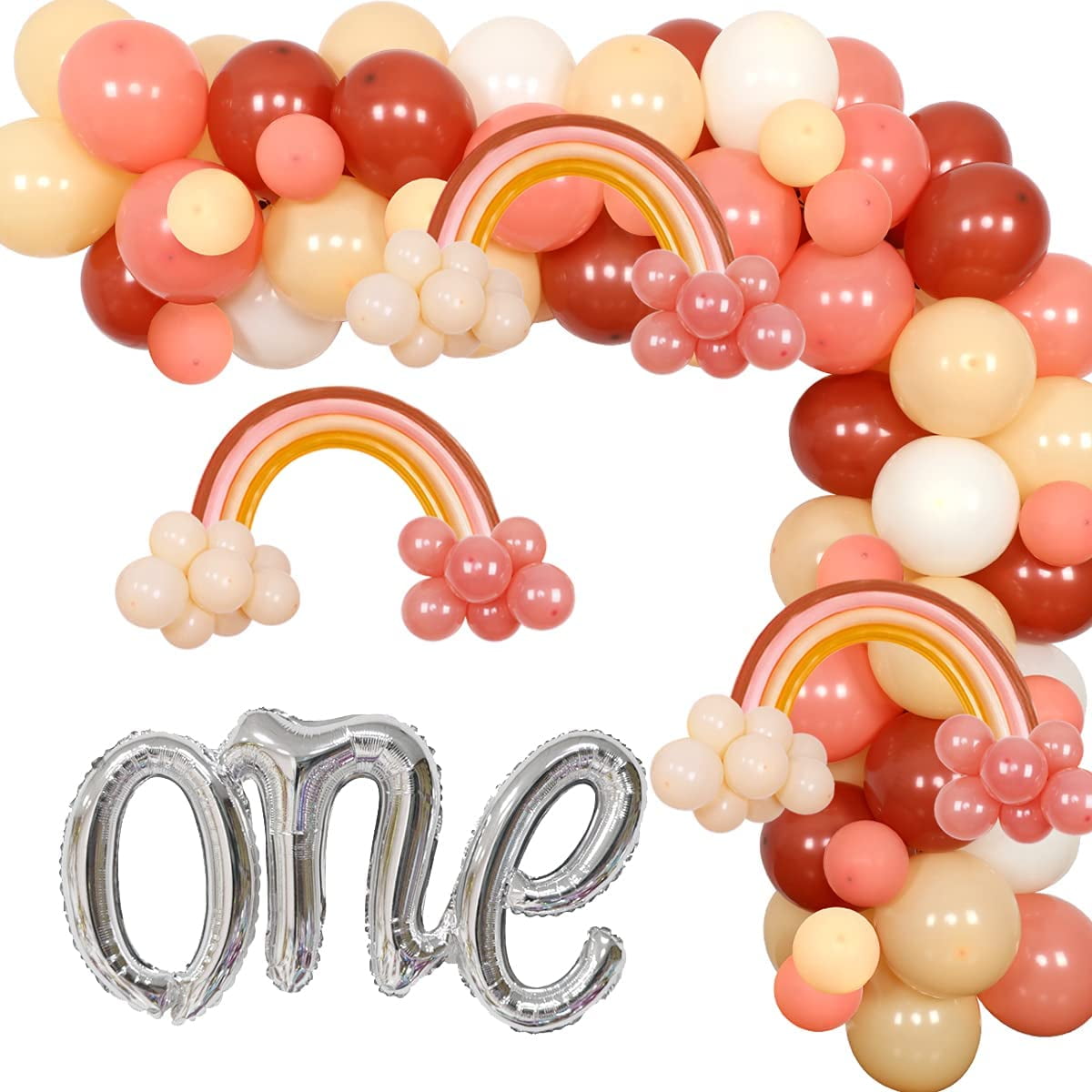 Boho Rainbow Party Decorations 1st Birthday Bohemian Balloon Arch Kit
