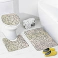 thumbnail image 4 of Shower Curtain Sets Aesthetic, Beige Floral Leaf Pattern Printed on Bathroom Rug and Shower Curtain Sets, Suitable for Small Bathroom Gym Guest Bath, 72 x 72 inches, 4 of 8