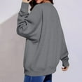 thumbnail image 5 of Resicozy Womens Casual Long Sleeve Solid Color Sweatshirt Oversized Crew Neck Cute Pullover Relaxed Fit Tops Dark Gray L, 5 of 6