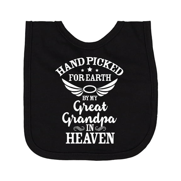 Inktastic Handpicked for Earth by My Great Grandpa in Heaven Newborn Bib