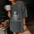 thumbnail image 2 of Hombres Y Mujeres Retro Tops Trendy Droped Shoulder Sleeves Impresión Suelta Manga Corta Top Pullover Odeerbi ODB180451, 2 of 9
