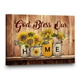 thumbnail image 4 of God Bless Our Home Canvas Wall Art – Rustic Sunflower Mason Jar Print with Butterflies – Farmhouse Christian Wall Décor for Living Room, Entryway, or Kitchen – Ready to Hang, 4 of 4