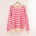 thumbnail image 3 of Vedolay Sweaters Women's 2023 Fall Cropped Turtleneck Knitted Sweater Pullover Loose Tops,Hot Pink XL, 3 of 5