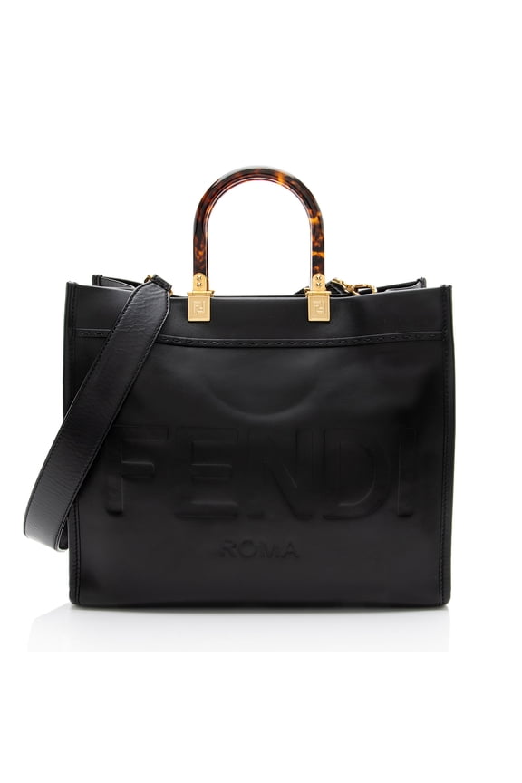 Pre-Owned Fendi Leather Sunshine Medium Shopper Tote