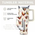 thumbnail image 4 of Chicken Gifts Tumbler for Women Men, Rooster Lover 40oz Tumbler with Handle and Straw, Stainless Steel Leakproof Cup Mug Water Bottle, Chickens Print Birthday Gift Idea, 4 of 6
