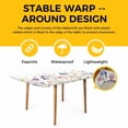 thumbnail image 4 of Spring Floral Table Cloths for 5 Foot Rectangle Tables, Watercolor Summer Botanical Flowers Patio Waterproof Elastic Fitted Tablecloths, Washable Rectangular Table Cover for Camping, 4 of 8