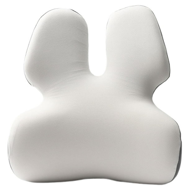 Soporte lumbar almohada respaldo soporte silla de almohada cojín de cintura con la parte baja de la espalda para viajar, silla de juego larga sentada Gris