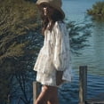 thumbnail image 4 of Women's Oversized Sets Shirts Shorts for Daily Wear Beige S, 4 of 9
