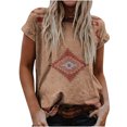 thumbnail image 1 of Blusa de manga corta con cuello redondo y cuello redondo para mujer Pompotops hkajfhjk462150, 1 of 5