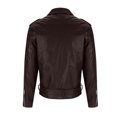 thumbnail image 5 of Maoxin Men Leather Jacket Man Fashion Solid Color Leather Leisure Loose Coat Cultivate Oneself Zipper Leather Jackets for men Brown L, 5 of 5