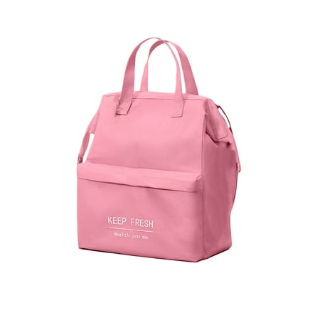 

Tetyseysh Portable Solid Color Lunch Bag with Detachable Shoulder Strap Insulated Cooler Thermal Reusable Bag Large Capacity