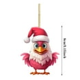 thumbnail image 1 of JJKBVCLO Cartoon Christmas Chicken Christmas Decoration Pendant Acrylic Car Ornament Backpack Keychain, 1 of 2