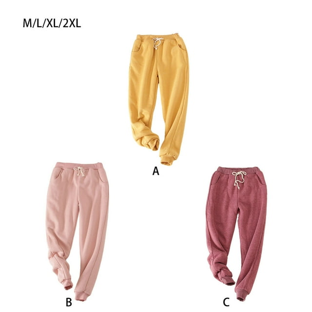 Ruiboury Stylish And Versatile Pants For Cozy Winter Stay Fashionable And Comfortable pink M 1Set