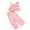 Pink, variant on Vunhao Fashionable Toddler Girls' One-Shoulder Ruffled Short Sleeve Striped Two-piece Set with Straight Pants, Comfortable for Daily Wear,Green,Size 4 T