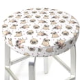 thumbnail image 3 of Bingfone Pugs Padded Round Bar Stool Cover Cushion with Elastic Fabric Round Chair Seat - Pugs, 3 of 7