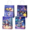 thumbnail image 1 of JOYGATHER - 24 bolsas de regalo de fiesta de astronauta con asas, con tem&aacute;tica de galaxia espacial, bolsas de papel kraft de caramelos para ni&ntilde;os, suministros de fiesta de cumple, 1 of 7