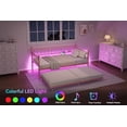 thumbnail image 5 of EastVita Twin Daybed with Trundle - Day Bed with Charging Station and LED Lights - Metal Sofa Bed Frame for Living Room Bedroom Apartment Small Spaces - Pink, 5 of 7