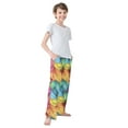 thumbnail image 4 of FORMRS Kids Pajama Pants with Pockets Size 13-14Y Boys Lounge Sleep Bottoms, Vibrant Leaves Pattern, 4 of 8
