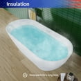 thumbnail image 5 of Rainlex 55" Freestanding Bathtub, Oval Shaped Acrylic Freestanding Tubs, Acrylic Glossy White Soaking Tub with Overflow and Pop-up Drain RX-A01-55, 5 of 10