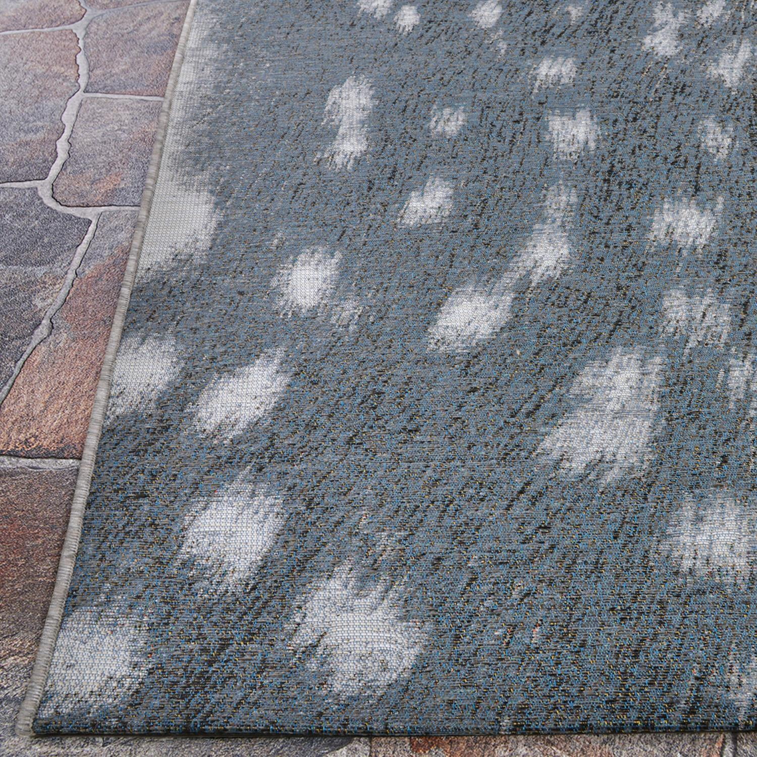 Couristan Dolce Hyena Indoor/Outdoor Area Rug, Denim-Silver, 2'3" x 3'11"