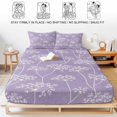 thumbnail image 5 of King Size Fitted Sheet Set - Spring Floral 3 Piece Bedding Sets 16" Deep Pocket Fitted Sheet with 2 Pillowcases, Spring Rustic Wildflowers Plants Purple Brushed Microfiber Hotel Luxury Bed Sheets, 5 of 9