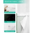 thumbnail image 3 of No Hook Shower Curtain with Snap in Liner, Abstract Ombre Sage Green and Black Gradient Hotel Shower Curtains for Bathroom, Washable Shower Curtain Liner Set with Mesh Top Window, 72”x78”, 3 of 6