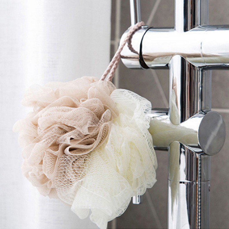 Soft Bath Mesh Pouf Bath Sponge Loofahs Large Mesh Exfoliating TwoColor Shower Ball Shower