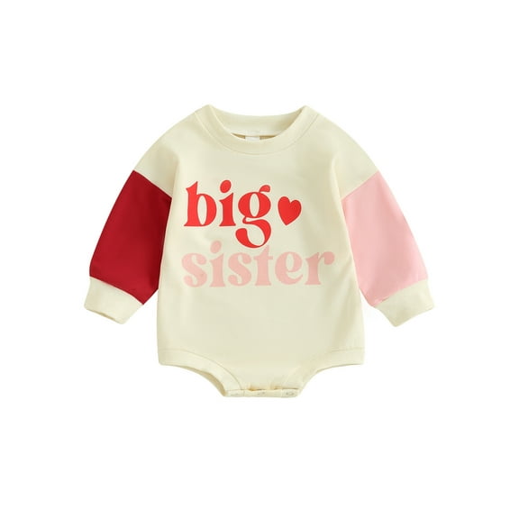 Bagilaanoe Newborn Baby Girl Oversized Romper Sweatshirt Long Sleeve Bodysuits Letter Print Pullover 3M 6M 12M 18M 24M Infant Casual Tee Tops