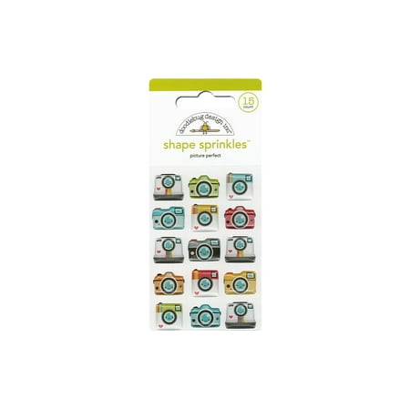 UPC: 0842715063518 | Doodlebug Sprinkles Adhesive Glossy Enamel Shapes-Picture Perfect I Heart Travel