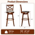 thumbnail image 3 of Costway 30.5" Swivel Barstools Set of 4 with Backrest Faux Leather Upholstered Seat for Pub, 3 of 8