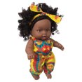 thumbnail image 3 of Reborn Black Baby Doll Muñeca de vinilo de silicona completa con cabello rizado (amarillo en general) Ehuebsd libre de BPA, 3 of 8