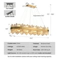 thumbnail image 5 of HOOMEDELIER 51" Modern 20-Light Oval K9 Crystal Chandelier - Gold Dimmable Pendant Light for Dining Room, Living Room & Kitchen Island, 5 of 17
