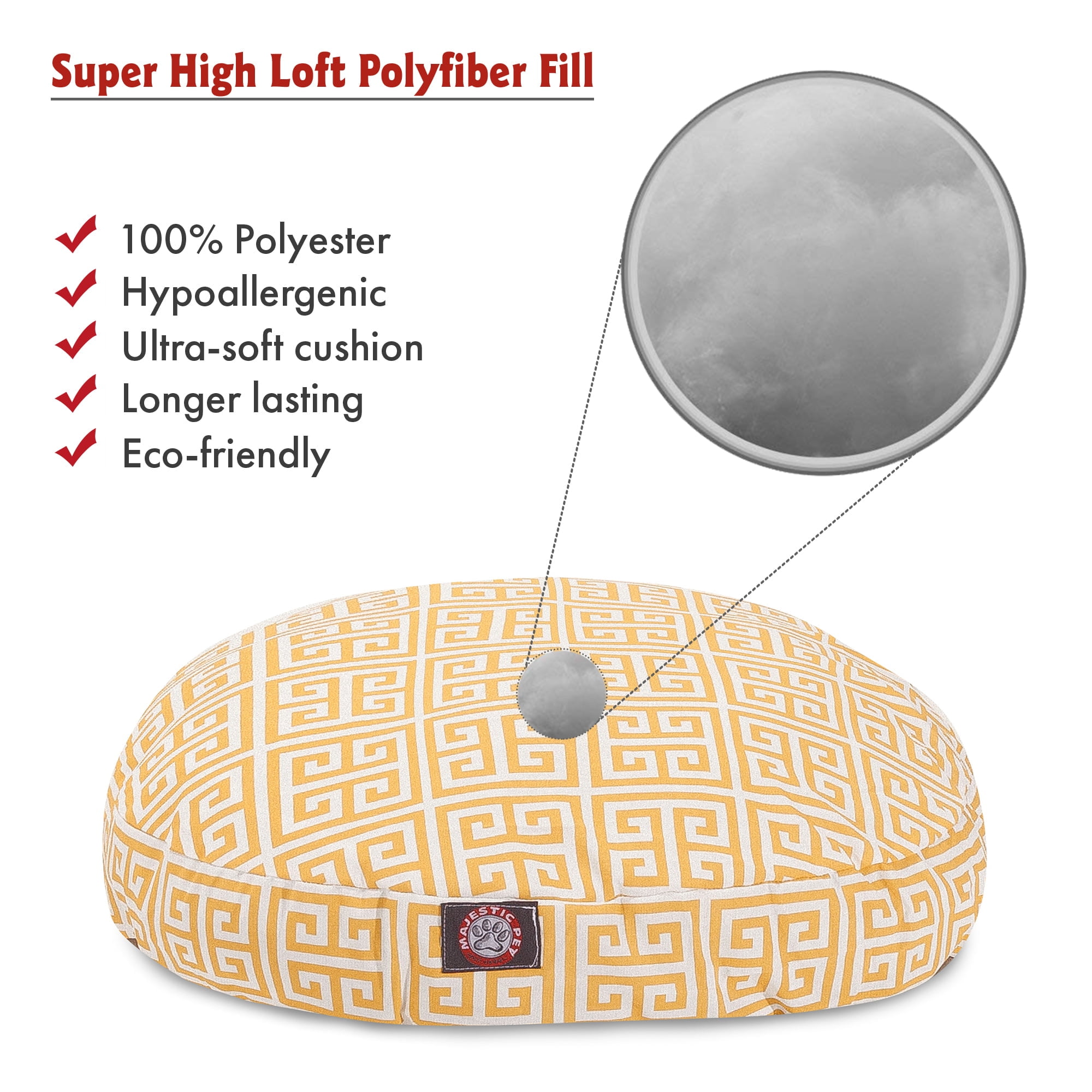 Majestic Pet | Towers Round Pet Bed For Dogs, Removable Cover, Citrus, Small