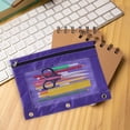 thumbnail image 6 of Upgraded Organized 2pc Cloth Eyelet Binder B5 Office Storage File Bag With Three Holes And Double Zipper Pen Bag G, 6 of 9