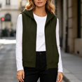 thumbnail image 4 of Ashirexll Womens Winter Coats, Womens Vests Outerwear, Solid Color Double Pocket Zipper Sleeveless Hooded Casual Fashion Outwear, 4 of 7