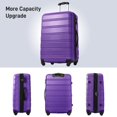 thumbnail image 4 of 3 Piece Traveling Hardside Value Luggage Set, 24" Checked Luggage, 20" Carry-on Luggage and 16" Duffel, Purple, 4 of 6