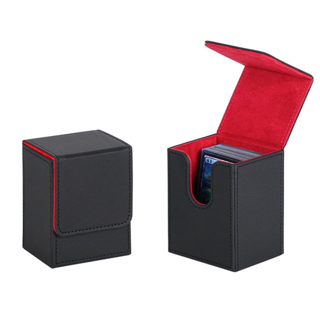 Boîte de 100 Porte-Cartes en Cuir PU, Résistant aux Rayures, à l'Usure, à la Fermeture, Adaptée pour le Rangement sur Table, Cadeau Idéal pour les Collectionneurs