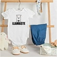 thumbnail image 3 of Llamaste Namaste Spiritual Llama Romper Boys or Girls Infant Baby Brisco Brands 24M, 3 of 6
