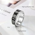 thumbnail image 3 of Titanium Stainless Steel Ring for Men, Roman Numeral Ring Chain Ring Anxiety Relief Fashion Simple Mens Wedding Bands, 3 of 6