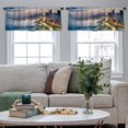 thumbnail image 4 of LALILO Kitchen Curtain Valance Dusk City City Night America Rod Pocket Window Curtain 52"x 18" Set of 2, 4 of 5