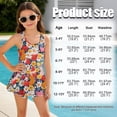 thumbnail image 7 of Xixirimido Rabbit Bunny Colorful Daisy Print Modest Girls’ Swimwear One Piece – Hawaiian Skirted Bathing Suit with Built-in Shorts, Sleeveless UPF 50+ Swimsuits, 6-7 Years, 7 of 7