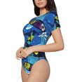 thumbnail image 2 of Naloa Hawaiian Style Women's Short-Sleeved Onesie, One-Piece Swimsuit for Parties, dates, clubs - X-Large, 2 of 9