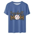 thumbnail image 4 of WREESH Crew Neck Baseball Mom T-Shirt Women's Fashion Graphic Print Summer Top Blue, 4 of 5