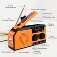 thumbnail image 5 of Radio de emergencia con manivela con carga solar, batería de 5000 mAh, cargador tipo C, radio meteorológica con linterna, alarma SOS y Wb/am/fm para emergencias en caso de desastre., 5 of 5