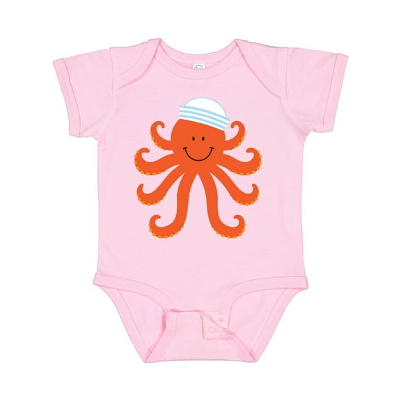 Inktastic Orange Octopus Cute Sea Creature Nautical Boys or Girls Baby Bodysuit
