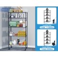 thumbnail image 3 of 5 Tier Metal Wire Shelving Unit with Wheels, Large Adjustable NSF Certified Storage Rack Shelves 1100 LBS Weight Capacity Standing Heavy Duty Shelf Organizer for Bakers Kitchen Laundry Pantry, 3 of 7