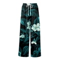 thumbnail image 6 of Dress Pants Women Petite High Waisted Wide Leg Summer Beach Vacation Pants Boho Lounge Casual Palazzo Trousers, 6 of 7