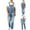 02 Light Blue, variant on Awdenio Mens Full Length Pants Overalls Comfortable Fashion Pocket Jeans Overall Jumpsuit Streetwear Overall Suspender Pants Machine Washable