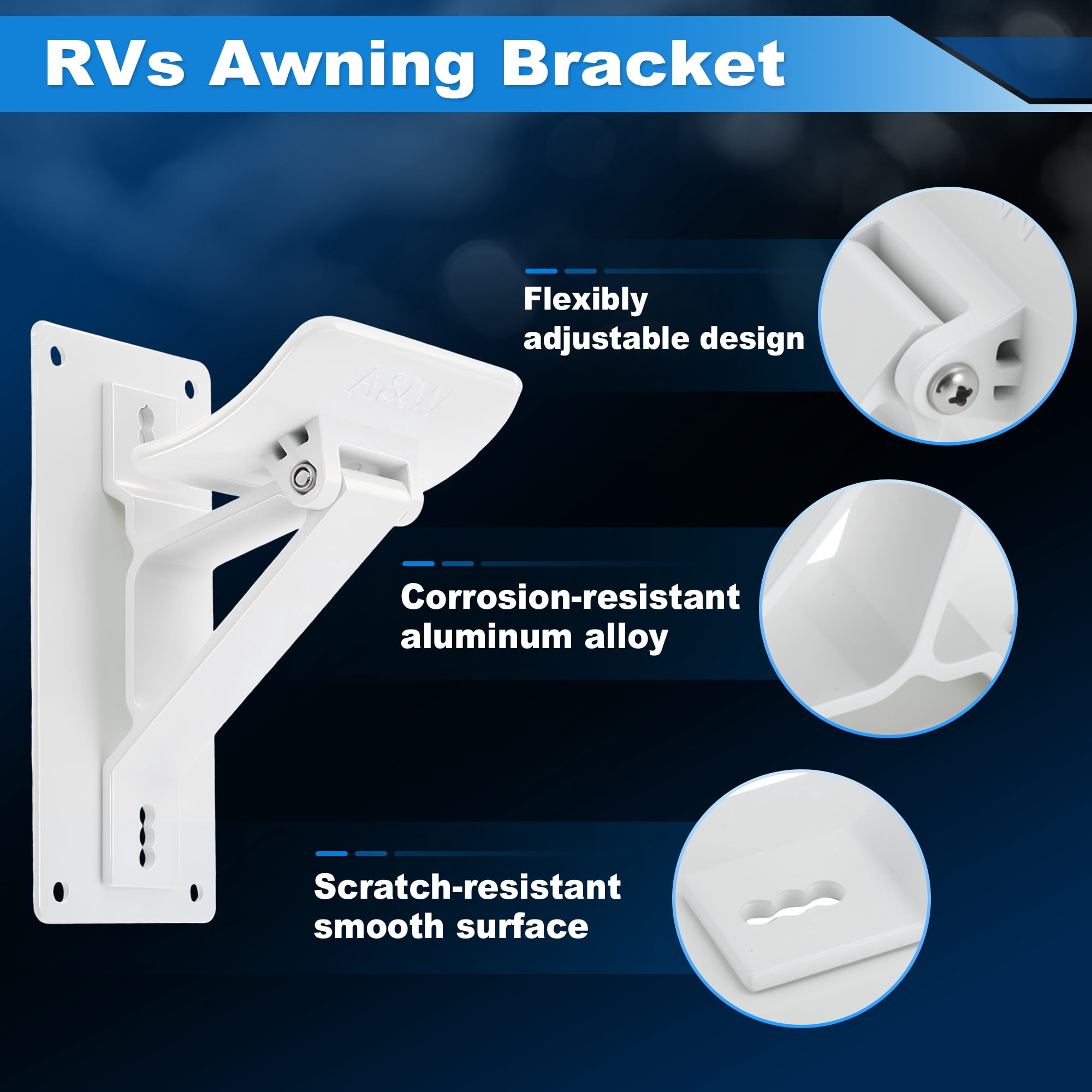 Unique Bargains RV Awning Support Roller Cradle Center Bracket White