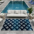 thumbnail image 2 of Seaport Navy Waves Indoor/Outdoor Area Rug 7' x 7' Round, 2 of 5